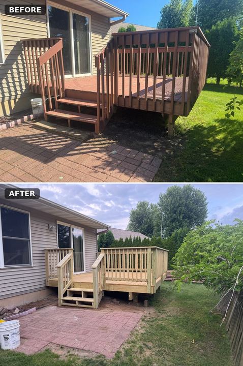 Deck replacement, before and after