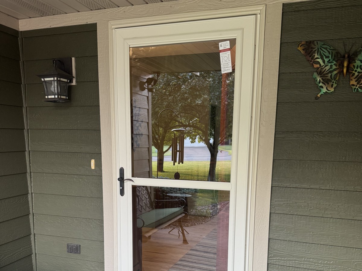 Storm door installation